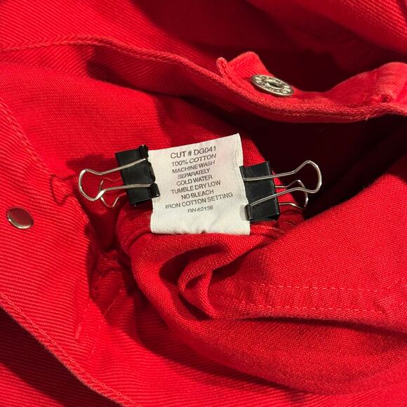 Guess Vintage Denim Jacket Trucker Y2K Coquette Cherry Americana Retro Medium - Picture 6 of 9